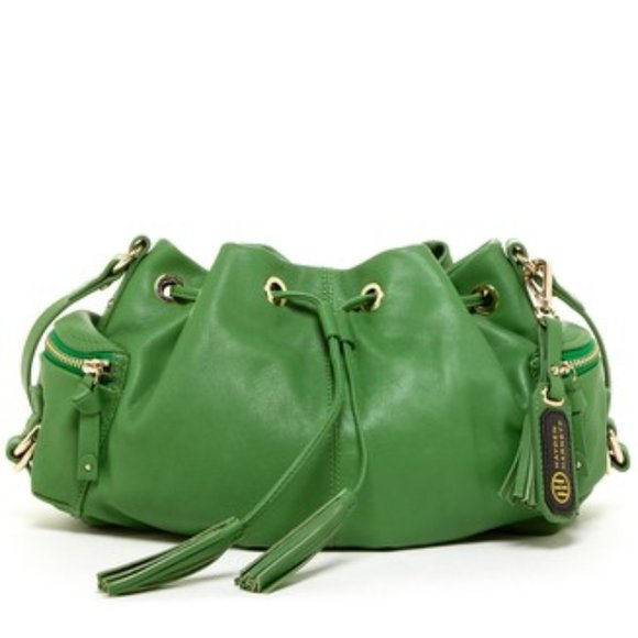 HAYDEN HARNETT GREEN LEATHER CROSS BODY BAG NWT - Picture 1 of 16